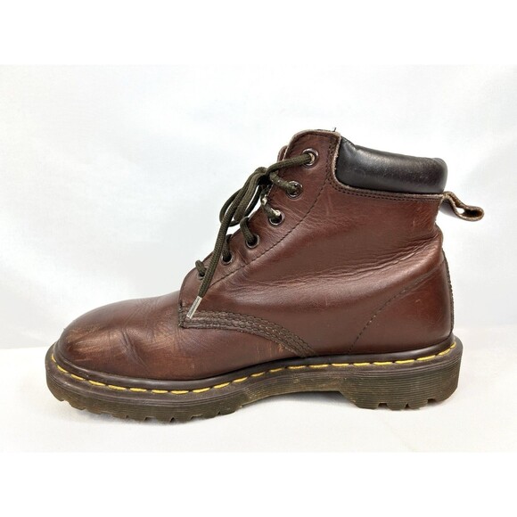 Vintage Dr Doc Martens England Womens Boots Size 8 Brown Leather Combat - Picture 6 of 10